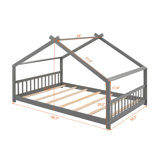 Full Size House Bed Wood Bed