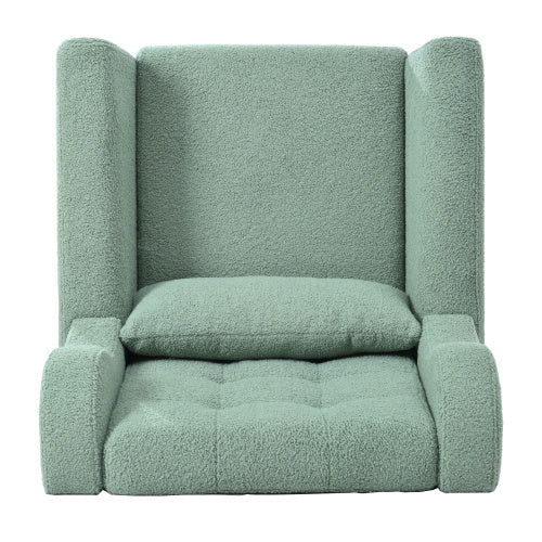 Modern Upholstered Chairs, Teddy Fabric Living Room Chairs, Comfortable Reading Chairs, Medieval Decorative Chairs, Chaise Longues Armchairs For Living Room Bedrooms - Light Green