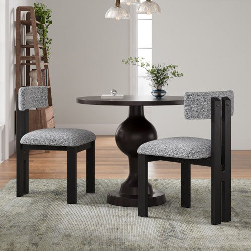 Upholstered Armless Dining Chairs With Metal Legs  Set Of 2