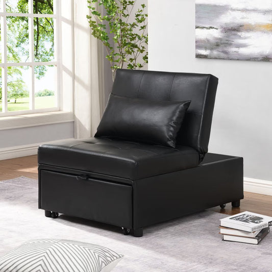 Folding Ottoman Sofa Bed Gray