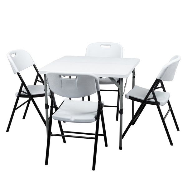 4pcs White Courtyard Plastic Folding Chairs