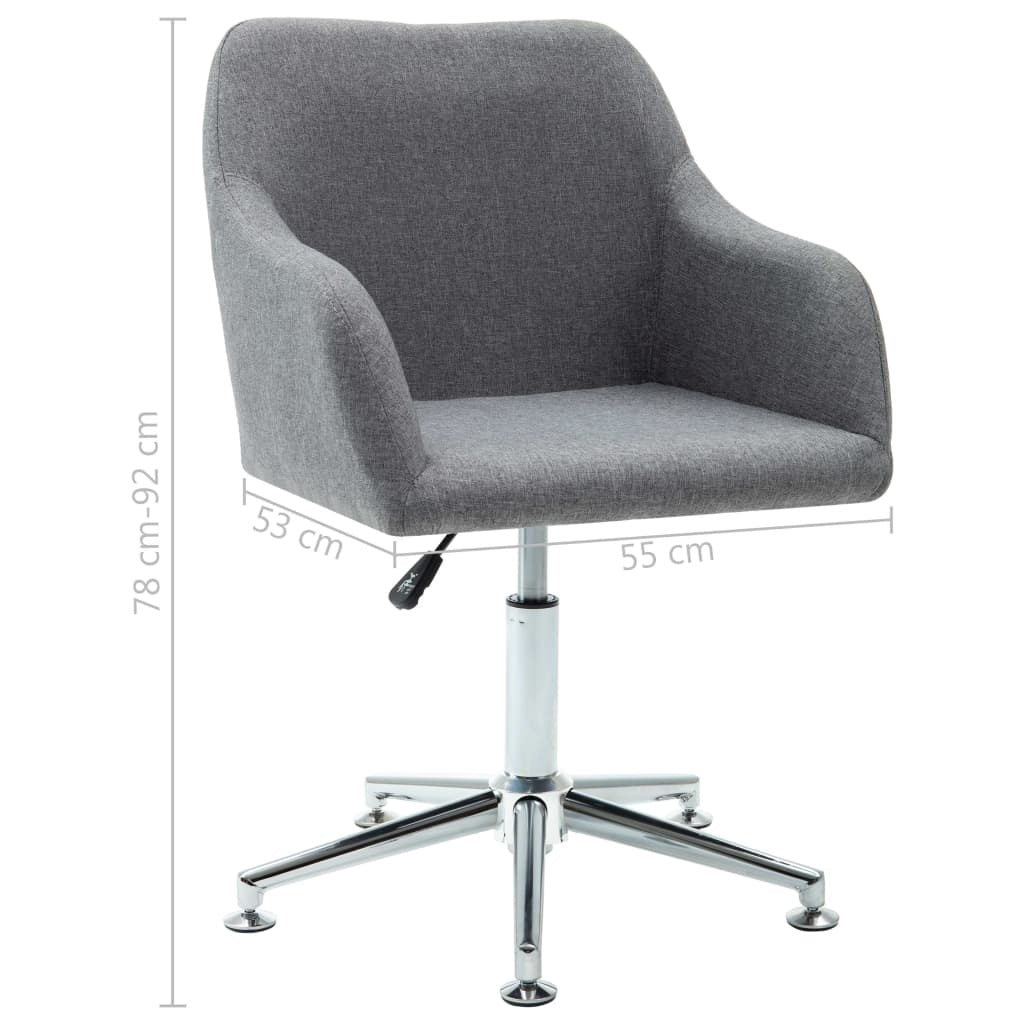 vidaXL Swivel Dining Chairs 2 pcs Light Gray Fabric