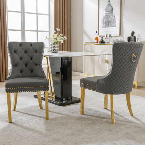 Velvet Metal Leg Dining Chair