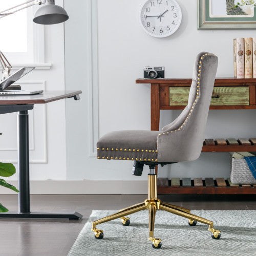 Home Office Chair With Tufted Velvet Buttons