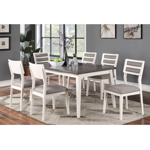 Beautiful Unique Set Of 2 Side Chairs White And Grey Kitchen Dining Room Furniture Ladder Back Design Chairs Cushion Upholstered