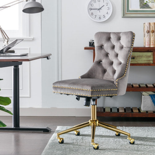 Home Office Chair With Tufted Velvet Buttons