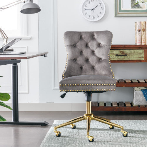 Home Office Chair With Tufted Velvet Buttons