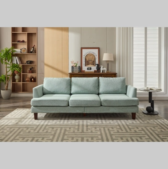 Fabric 3 Seater Couch With 2 USB, Comfortable Sectional Couches And Sofas For Living Room Bedroom Office Small Space, Easy Assembly & Comfy Cushion,Light Green