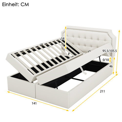 PU Metal-framed Double Bed