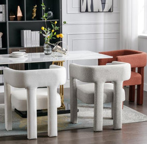 Dining Chairs Upholstered In Fabric With Contemporary Design