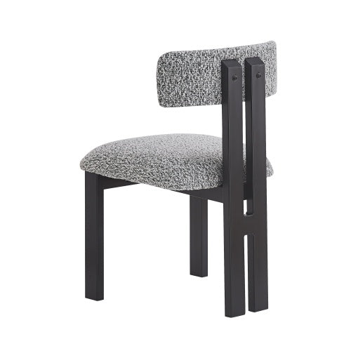 Upholstered Armless Dining Chairs With Metal Legs  Set Of 2