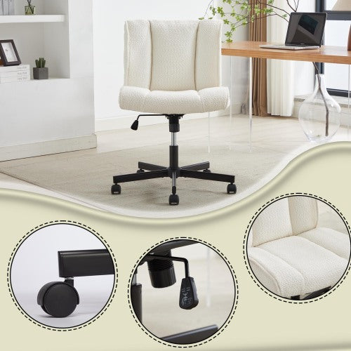 Armless Desk Chair With Wheels Office Chair With Adjustable Swivel Computer Task Chair