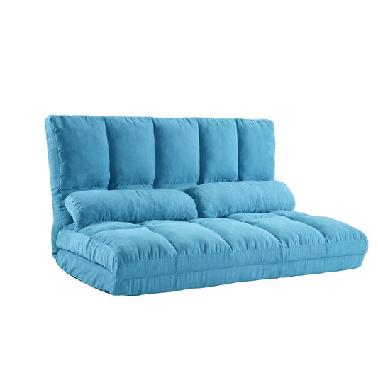 Double Chaise Longue, Sofa, Floor Sofa And Sofa With Two Pillows - Blue