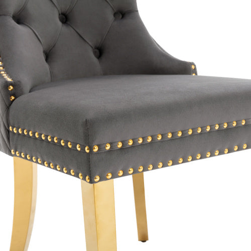 Velvet Metal Leg Dining Chair