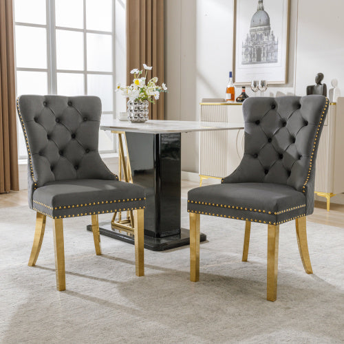 Velvet Metal Leg Dining Chair