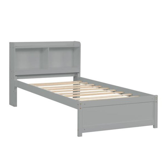 Single Bed With Roller Bed Frame, Grey