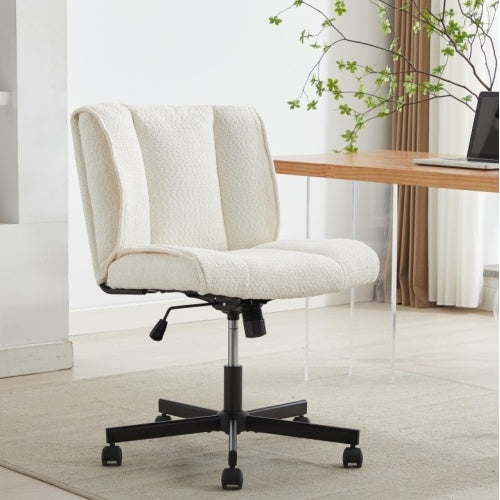 Armless Desk Chair With Wheels Office Chair With Adjustable Swivel Computer Task Chair