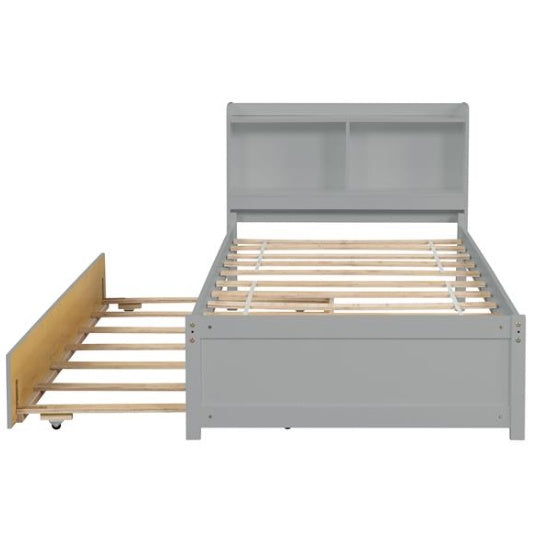 Single Bed With Roller Bed Frame, Grey