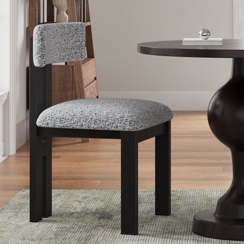 Upholstered Armless Dining Chairs With Metal Legs  Set Of 2