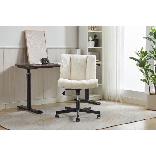 Armless Desk Chair With Wheels Office Chair With Adjustable Swivel Computer Task Chair