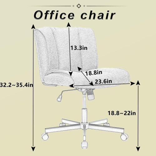 Armless Desk Chair With Wheels Office Chair With Adjustable Swivel Computer Task Chair