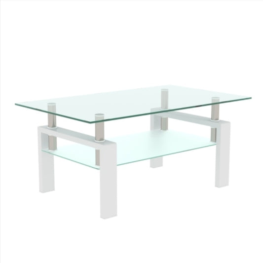 White Coffee Table, Clear Coffee Table, Modern Side Center Tables For Living Room, Living Room Furniture