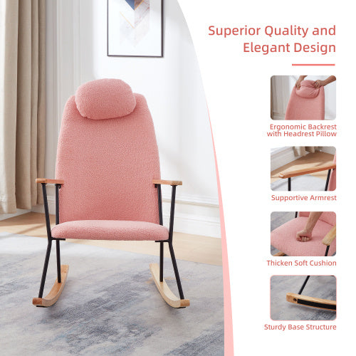 Modern Rocking Chairs Upholstered Chairs Comfortable Side Chairs For Children's Rooms, Bedrooms, Living Rooms