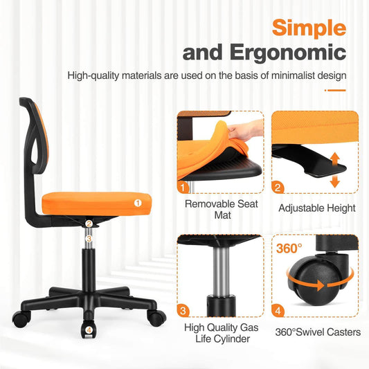 Low Back Mesh Armless Office Chair