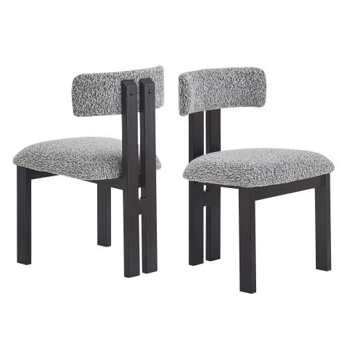 Upholstered Armless Dining Chairs With Metal Legs  Set Of 2