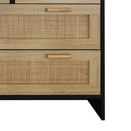 4 Drawer Rattan Cabinets, Suitable For Bedroom, Living Room, Dining Room, Hallway, Easy To Assemble